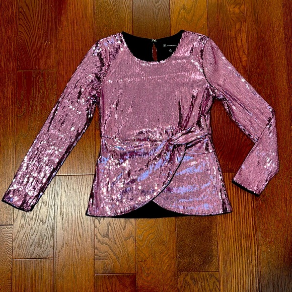 INC Raspberry/Pink Sequin FUN Sparkly Top XS - Picture 1 of 6